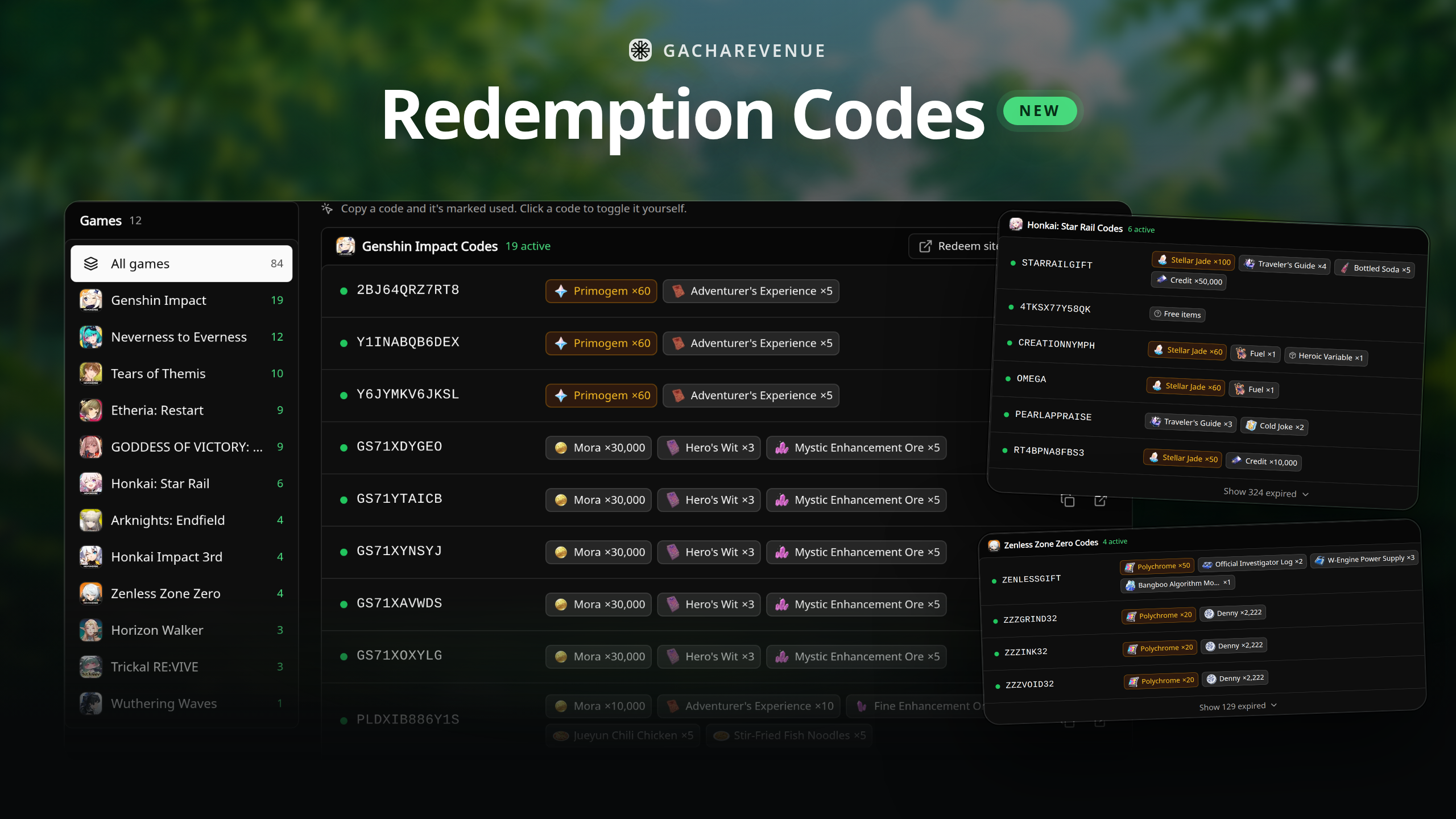 Redemption Codes